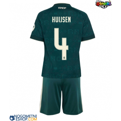 Otroški Nogometni dresi Real Madrid Dean Huijsen #4 Gostujoči 2026-27 Kratek Rokav (+ Kratke hlače)